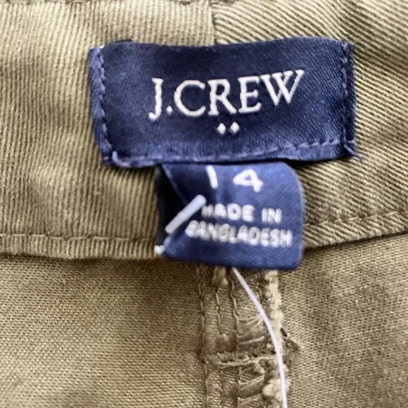 J.Crew Cotton Camp Pants Women's Green Tapered Leg Size 14 NWT - Picture 3 of 10